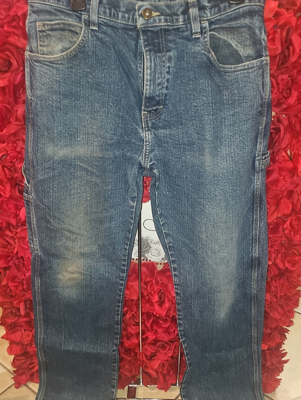 Dickies Men's Classic Indigo Carpenter Cargo Jeans Size 32/32